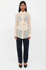 Jean Paul Gaultier Sheer Silk Bow Shirt