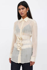Jean Paul Gaultier Sheer Silk Bow Shirt
