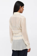 Jean Paul Gaultier Sheer Silk Bow Shirt