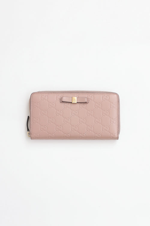 Gucci Guccissima Bow Zip Wallet