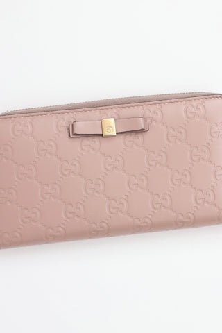 Gucci Guccissima Bow Zip Wallet
