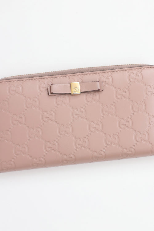 Gucci Guccissima Bow Zip Wallet