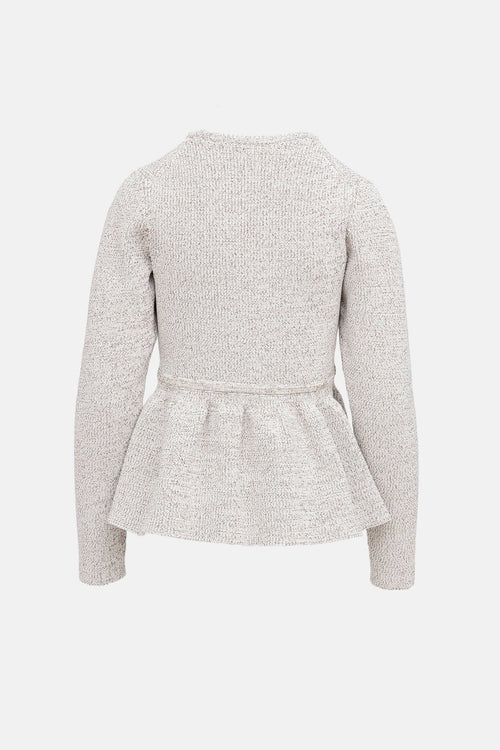 Tibi Knit Peplum Sweater