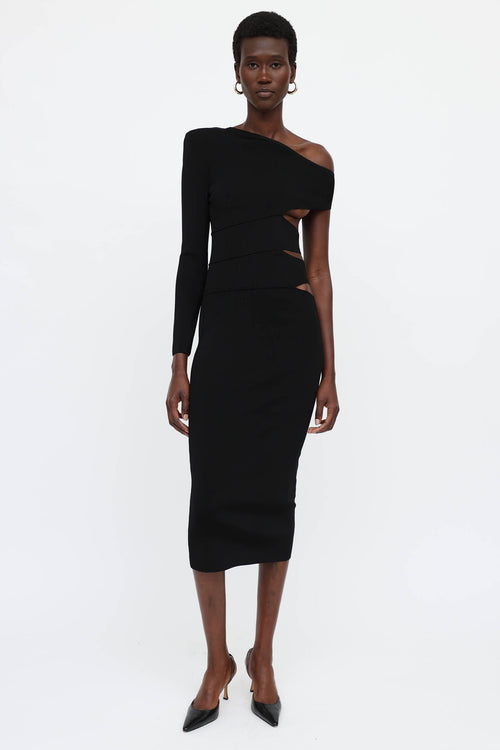Balmain Cutout Asymmetric Dress