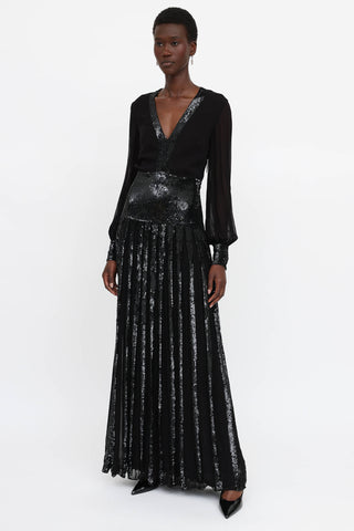 Temperley Sheer Sequin Gown