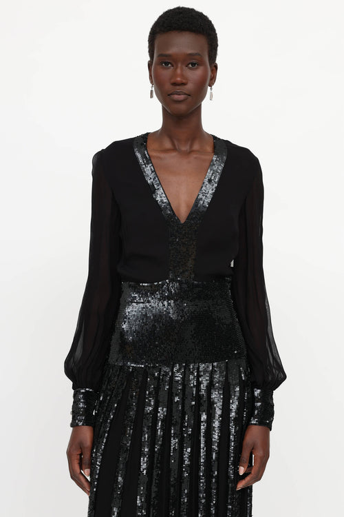 Temperley Sheer Sequin Gown