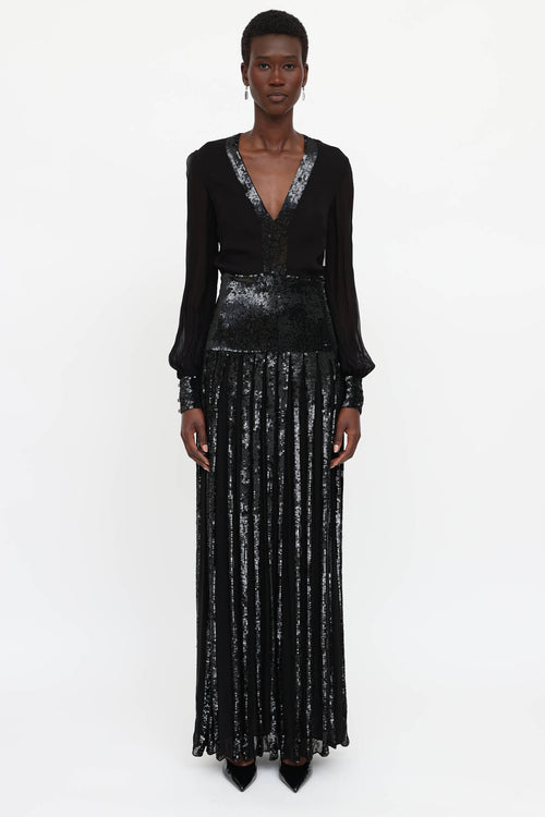 Temperley Sheer Sequin Gown