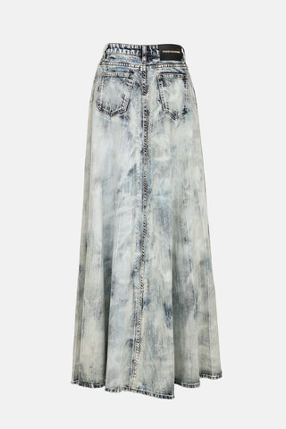 Balmain Acid Wash Maxi Skirt