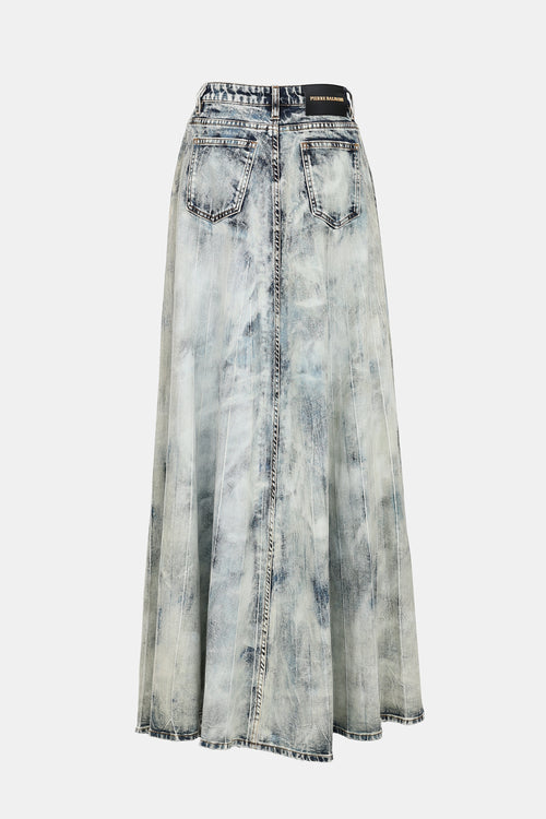 Balmain Acid Wash Maxi Skirt