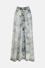 Balmain Acid Wash Maxi Skirt
