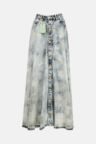 Balmain Acid Wash Maxi Skirt