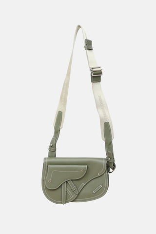 Dior X KAWS Grained Saddle Pouch Bag
