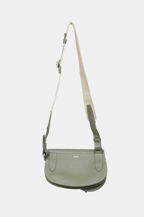 Dior X KAWS Grained Saddle Pouch Bag