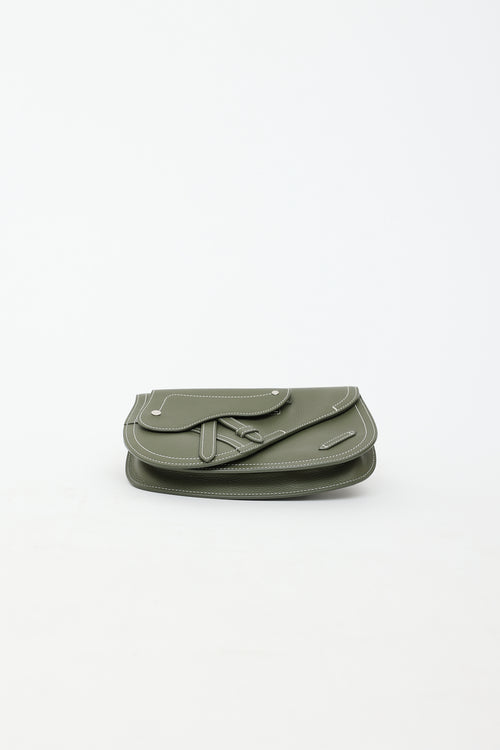 Dior X KAWS Grained Saddle Pouch Bag