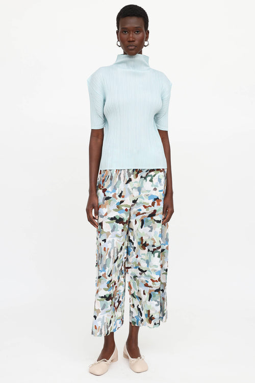 Pleats Please Issey Miyake Pleated Turtleneck Top