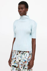 Pleats Please Issey Miyake Pleated Turtleneck Top