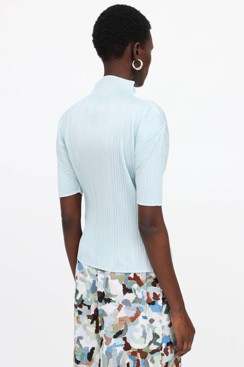 Pleats Please Issey Miyake Pleated Turtleneck Top