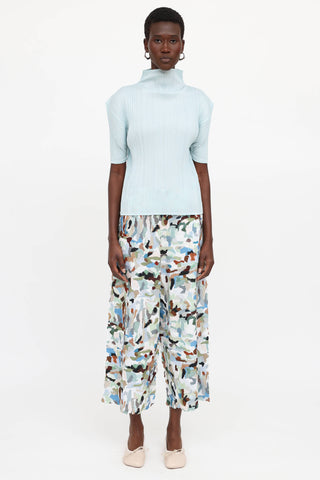 Pleats Please Issey Miyake Pleated Turtleneck Top