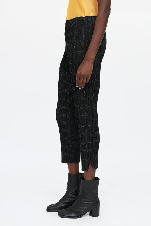 Pleats Please Issey Miyake Pleated Embroidered Pants