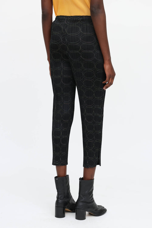 Pleats Please Issey Miyake Pleated Embroidered Pants