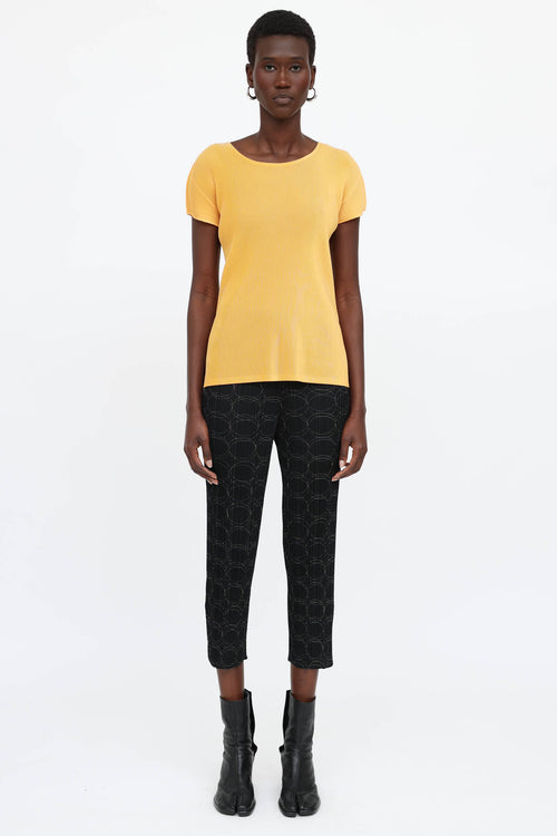Pleats Please Issey Miyake Pleated Embroidered Pants