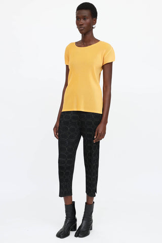 Pleats Please Issey Miyake Pleated Embroidered Pants
