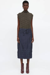 Issey Miyake 2011 Me Microsuede Pleated Skirt