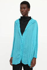 Issey Miyake Pleated Button Up Top