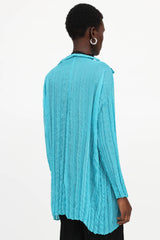Issey Miyake Pleated Button Up Top