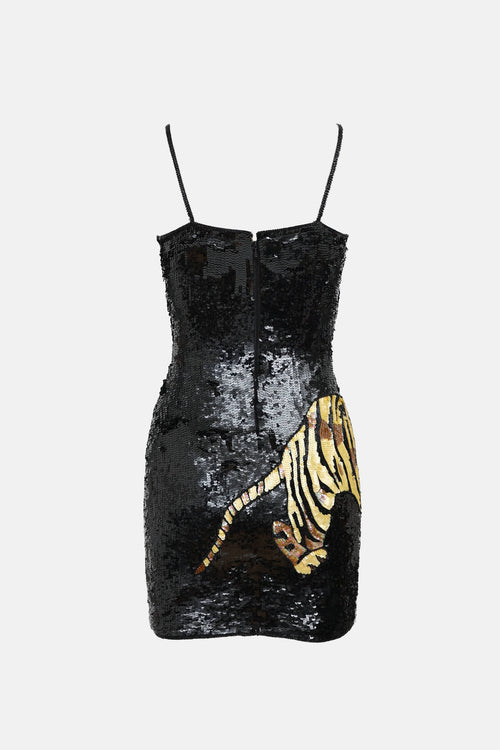 Philippe Albert ARCHIVE C. 1980s Sequin Design Mini Dress