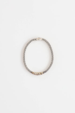 Lagos Sterling Silver & 18K Gold Caviar Diamond Bracelet
