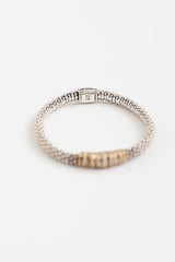 Lagos Sterling Silver & 18K Gold Caviar Diamond Bracelet