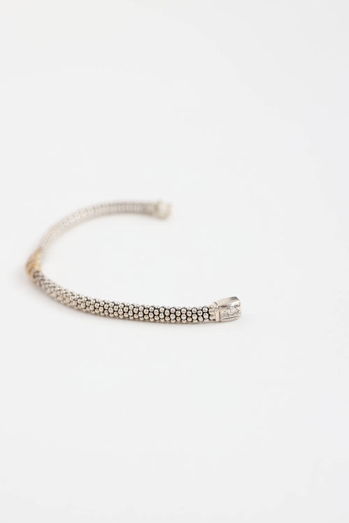 Lagos Sterling Silver & 18K Gold Caviar Diamond Bracelet