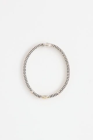 Lagos Sterling Silver & 18K Gold Caviar Bracelet