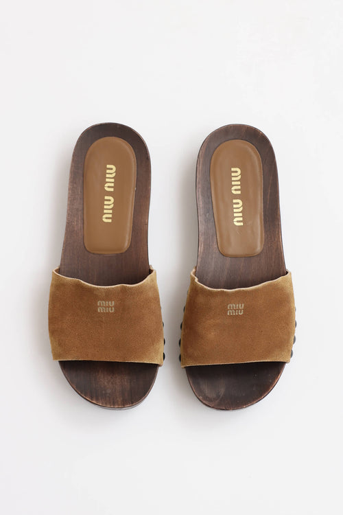 Miu Miu Faded Suede Sandal