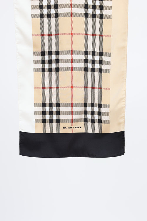 Burberry Check Print Silk Scarf