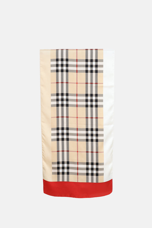 Burberry Check Print Silk Scarf