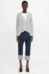 Sacai Knit Eyelet Panel Cardigan