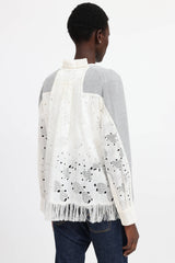 Sacai Knit Eyelet Panel Cardigan