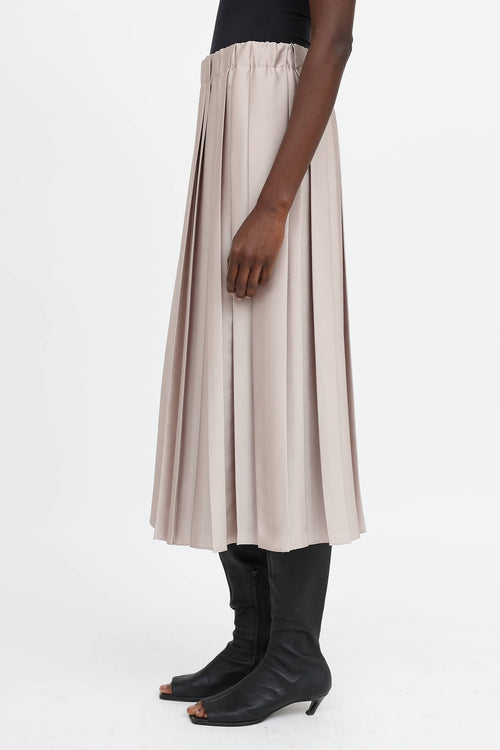 Tibi Pleated Satin Skirt