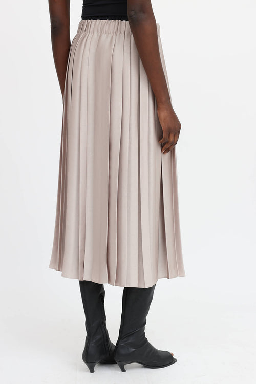 Tibi Pleated Satin Skirt