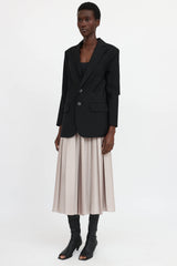 Tibi Pleated Satin Skirt