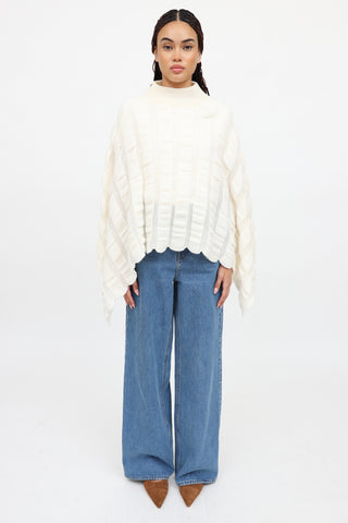 Sarah Pacini Knit Striped Cape