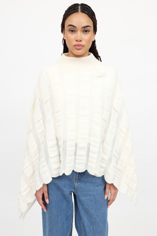Sarah Pacini Knit Striped Cape
