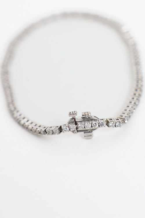 Birks 18K White Gold & Diamond Tennis Bracelet