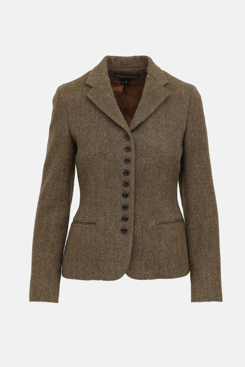 Ralph Lauren Black Label Wool Chevron Blazer