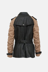 Burberry Brit Leather Double Breasted Jacket
