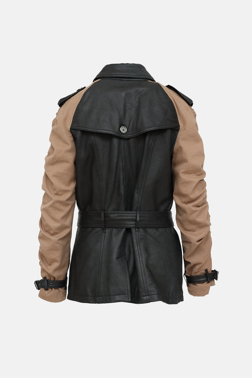 Burberry Brit Leather Double Breasted Jacket