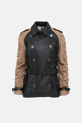 Burberry Brit Leather Double Breasted Jacket