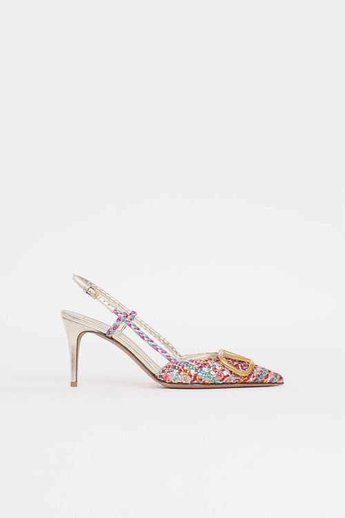 Valentino Woven Slingback Pump